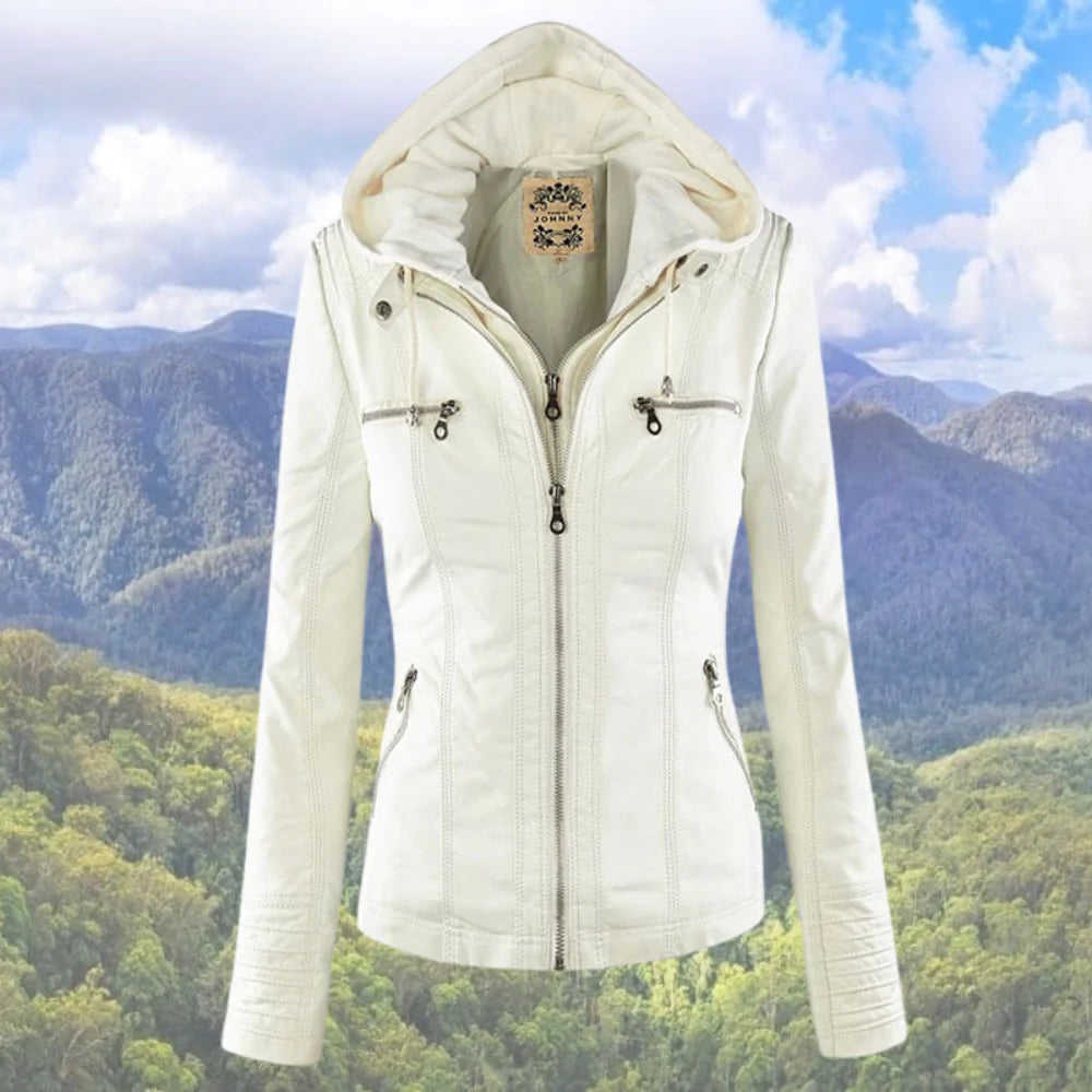 Abigail™ - Elegant Leather Hoodie Jacket for Women