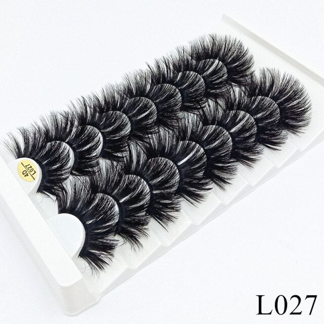 7/8/10 Pairs 3D Mink Lashes - 25mm Dramatic Volume Natural Long Silk Eyelashes