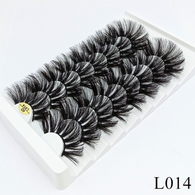 7/8/10 Pairs 3D Mink Lashes - 25mm Dramatic Volume Natural Long Silk Eyelashes
