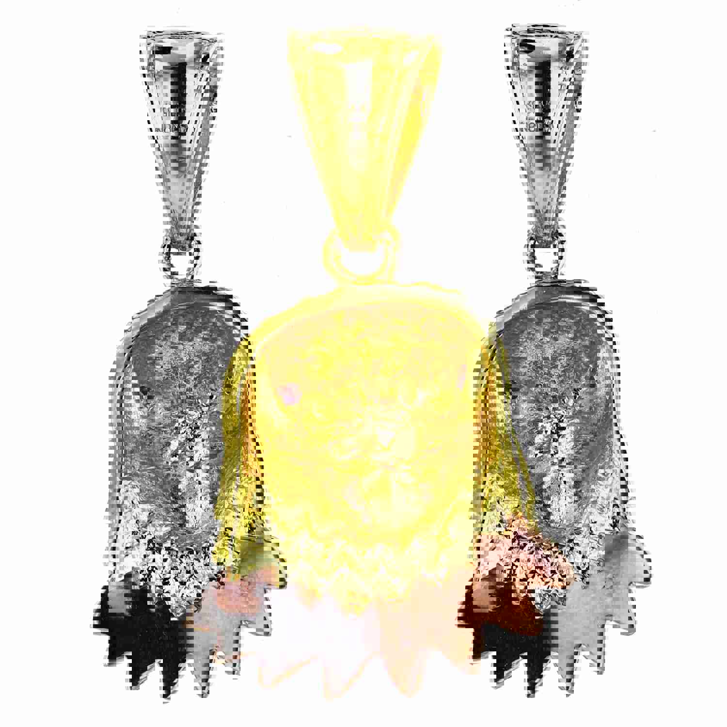 14K Gold Tricolor 37x22mm Eagle Pendant