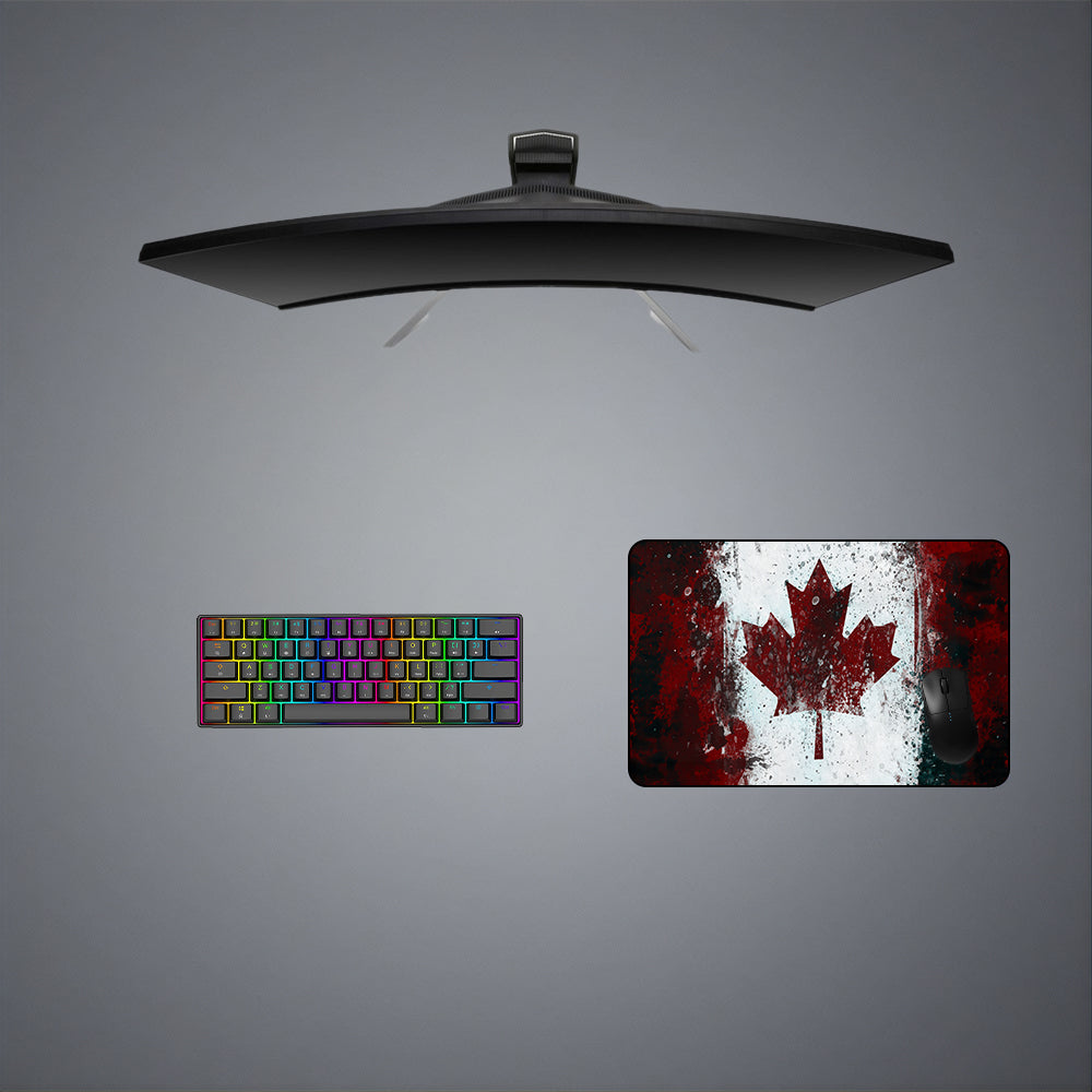 Canada Flag Splash Paint Design Gaming Mouse Pad - M-XXL Size for Computer Desk
