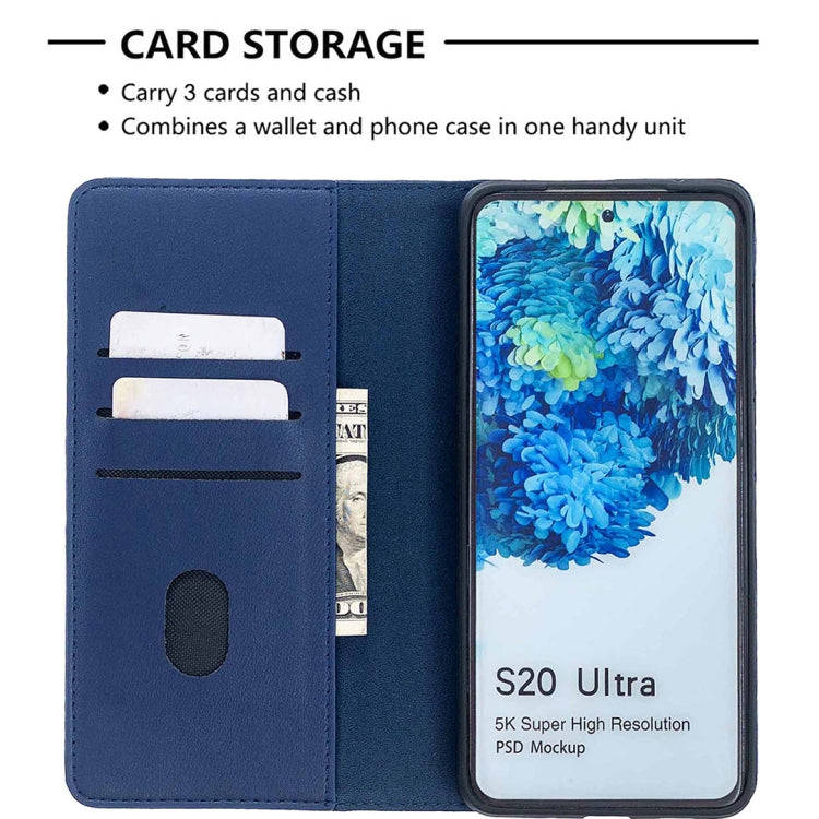 For Samsung Galaxy S20 Ultra 2 in 1 Detachable Magnetic Horizontal Flip Genuine Leather Case with Holder & Card Slots & Wallet (Blue)