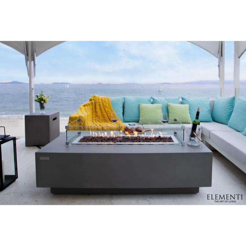 Elementi Granville 62-Inch Light/Dark Gray Rectangular Fire Pit Table
