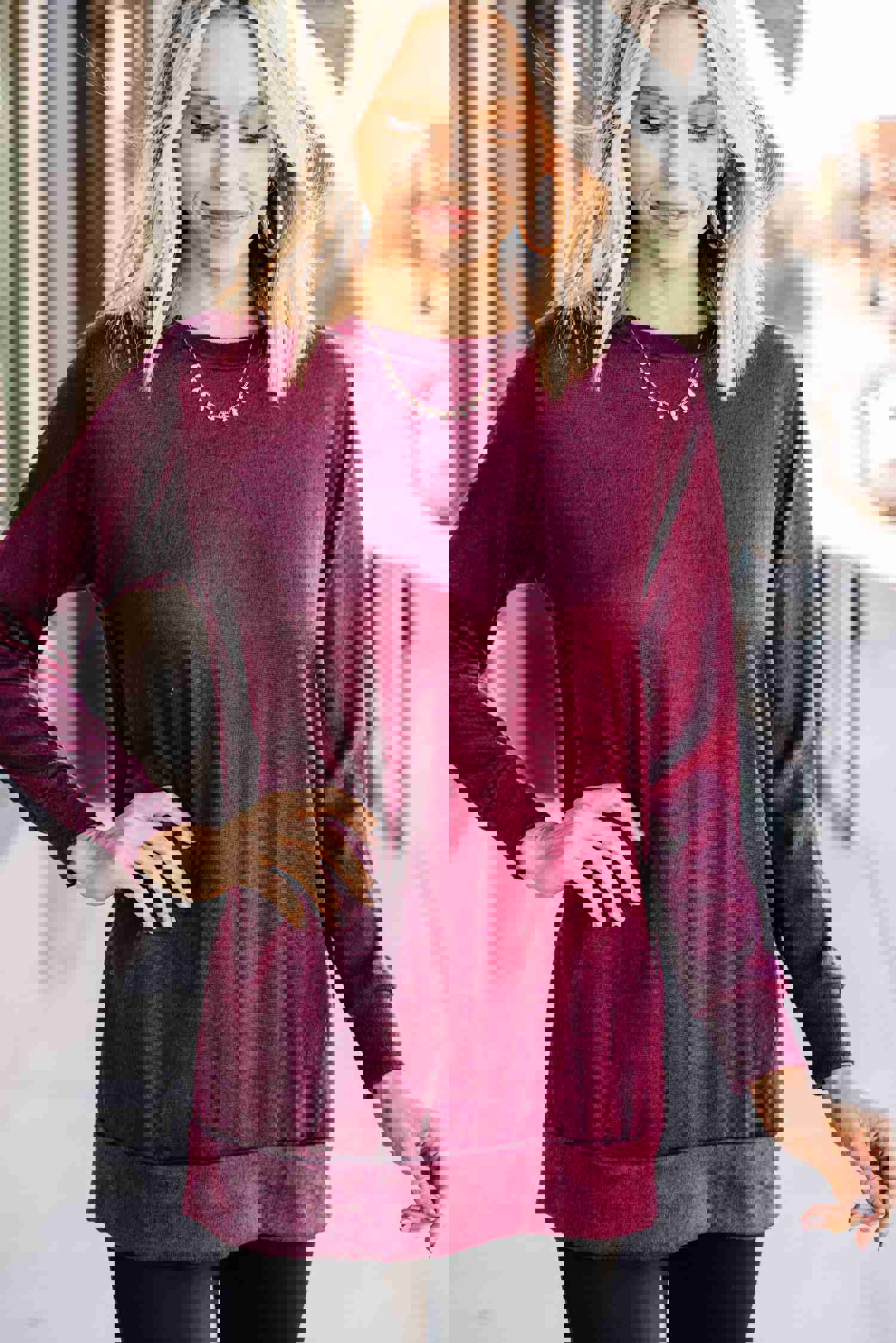 Reason For Happiness Wine Red Tunic