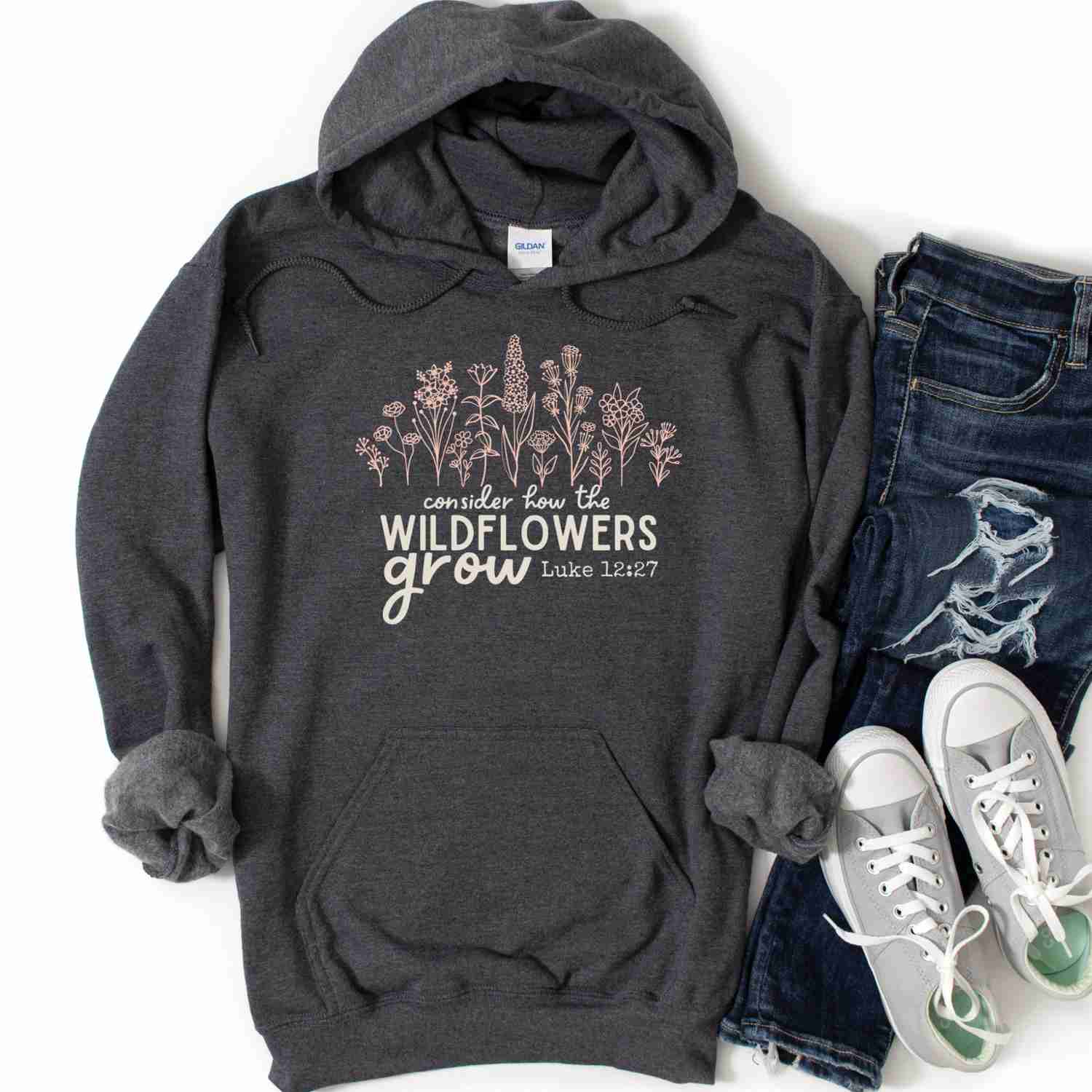 Consider the Wildflowers Christian Hoodie