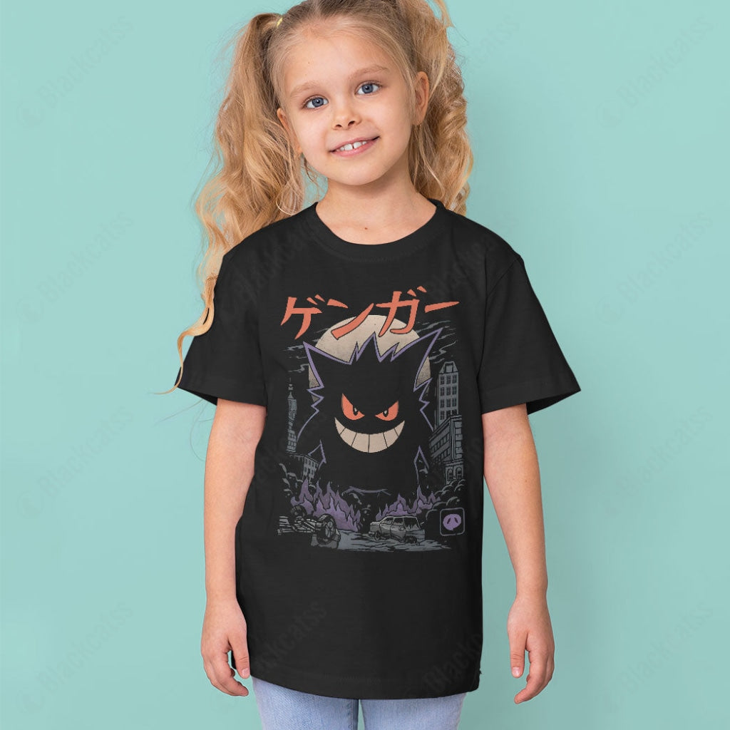 PKM Gengar Ghost Kaiju Kid Custom Graphic T-Shirt