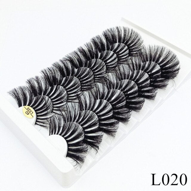7/8/10 Pairs 3D Mink Lashes - 25mm Dramatic Volume Natural Long Silk Eyelashes