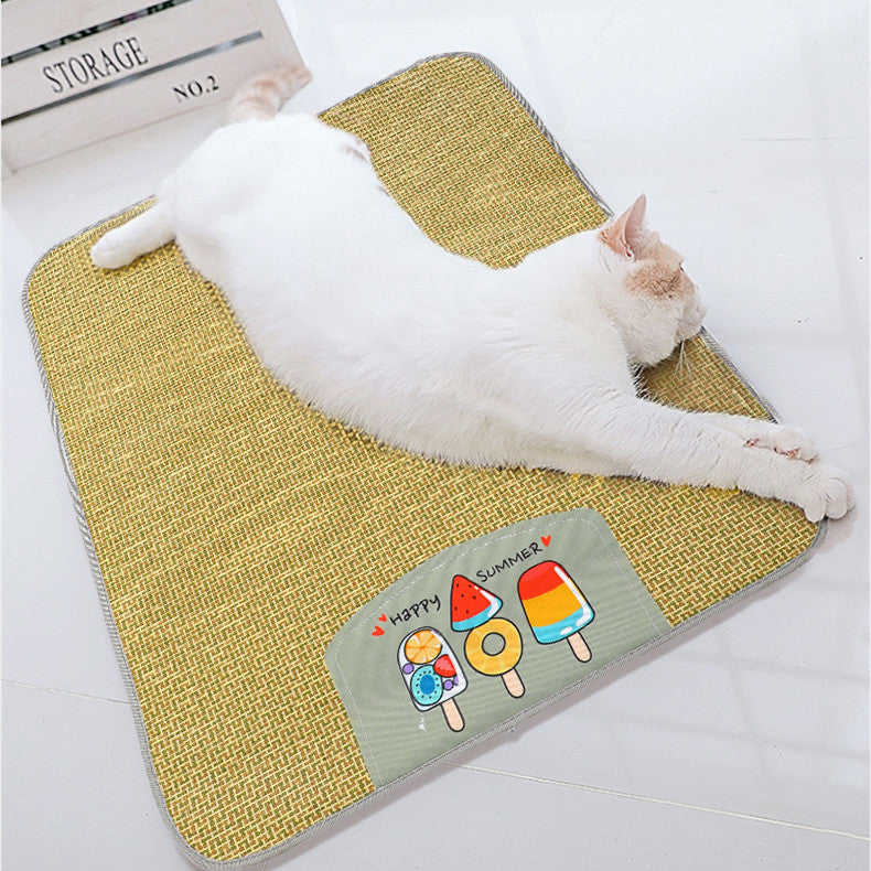 SRline Pet Mat Ice Cool Grass Mat for Dogs and Cats - Cooling Summer Pet Bed