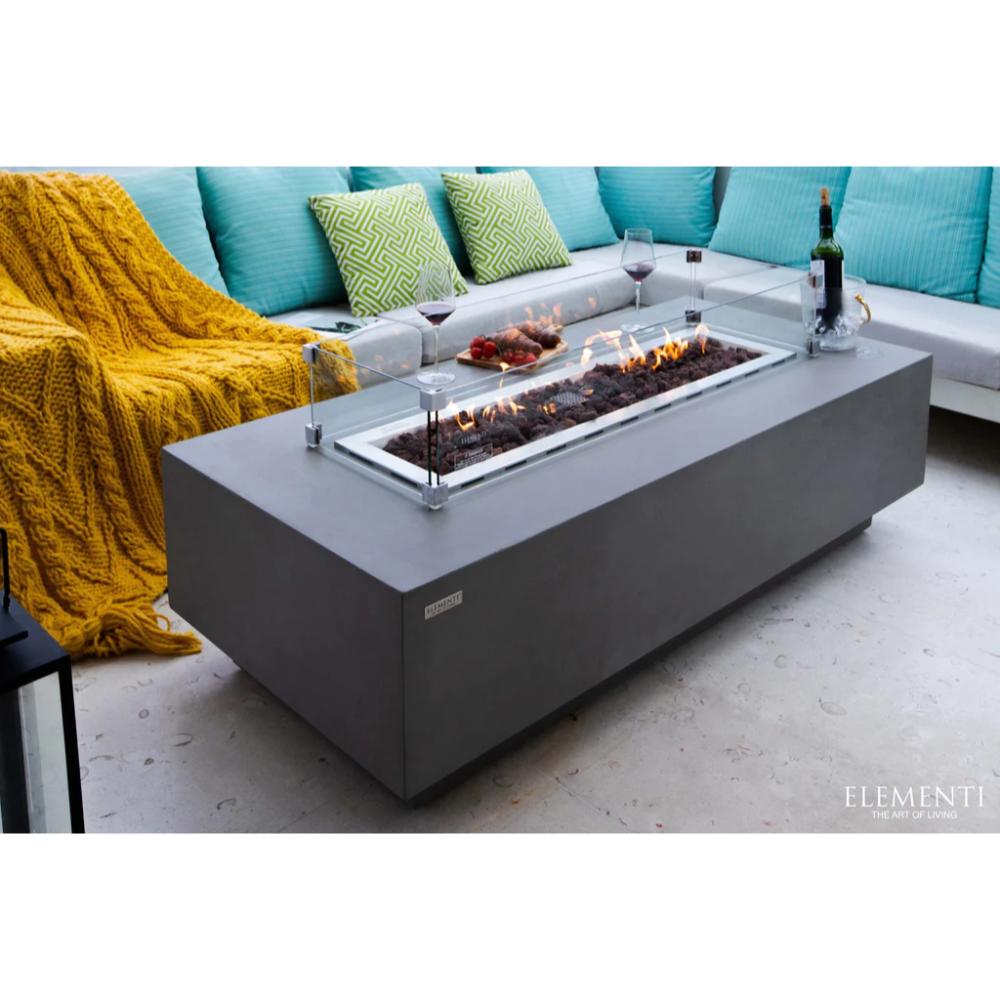Elementi Granville 62-Inch Light/Dark Gray Rectangular Fire Pit Table