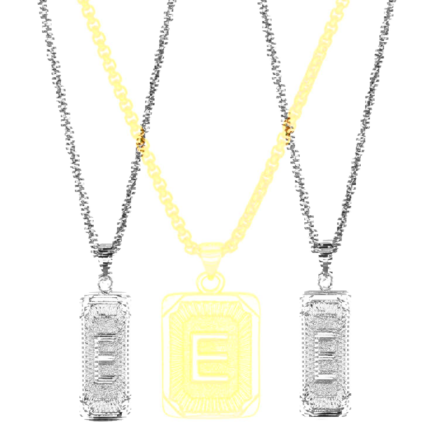 Gold Filled Initial Card Necklace - Personalized Engraved Jewelry