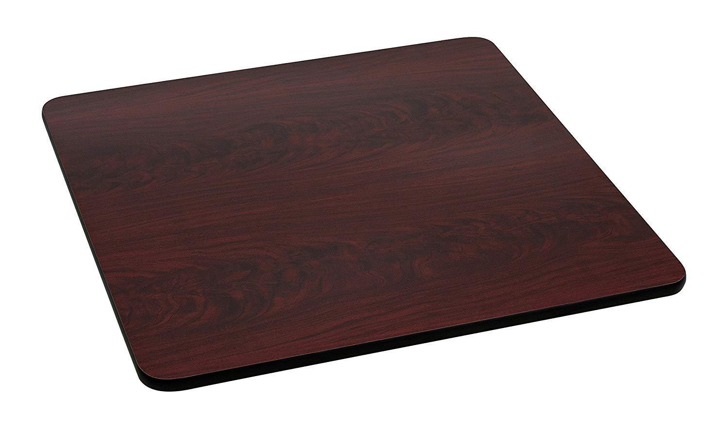 Reversible Laminate Table Top - Black/Mahogany, 36 Square
