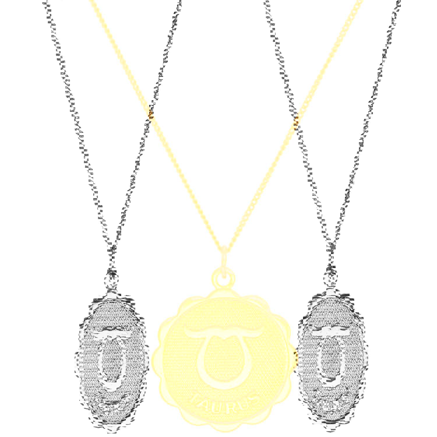 Zodiac Medallion Necklace - 14k Gold Filled with Extra Fine Link Chain