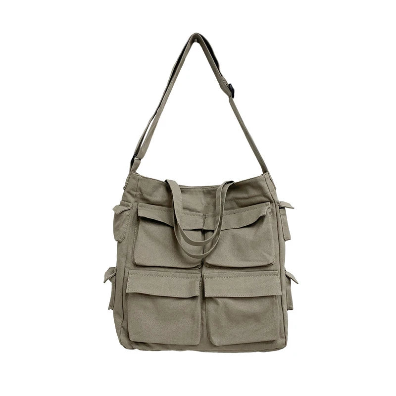 Lkblock Fashion Unisex Canvas Tote Bag with Zipper Closure