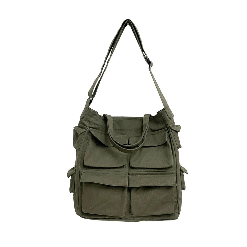 Lkblock Fashion Unisex Canvas Tote Bag with Zipper Closure