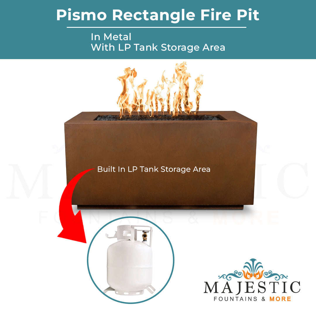 The Outdoor Plus Pismo Rectangle Metal Fire Pit with Free Cover