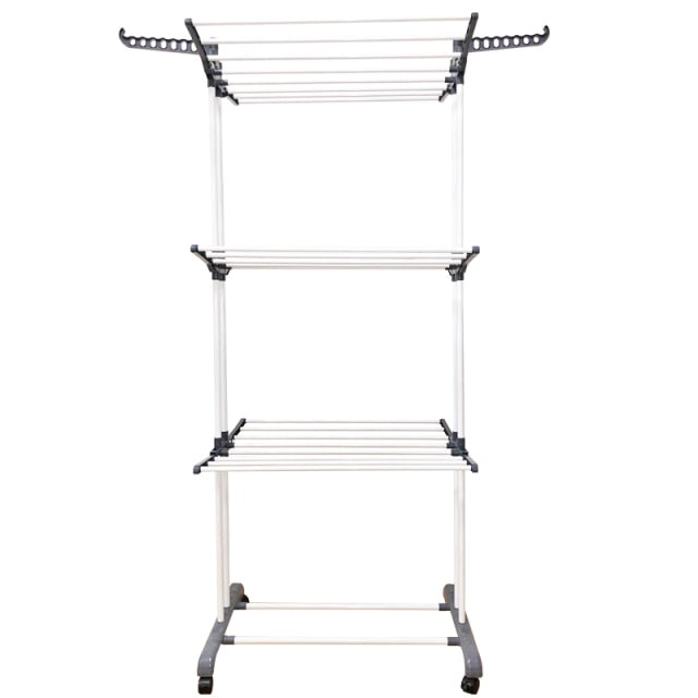 GIANTEX Modern Foldable Metal Coat Rack with 2 Hooks for Home