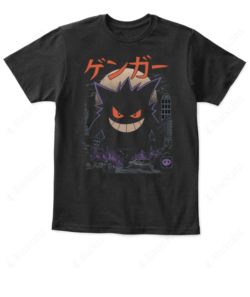 PKM Gengar Ghost Kaiju Kid Custom Graphic T-Shirt