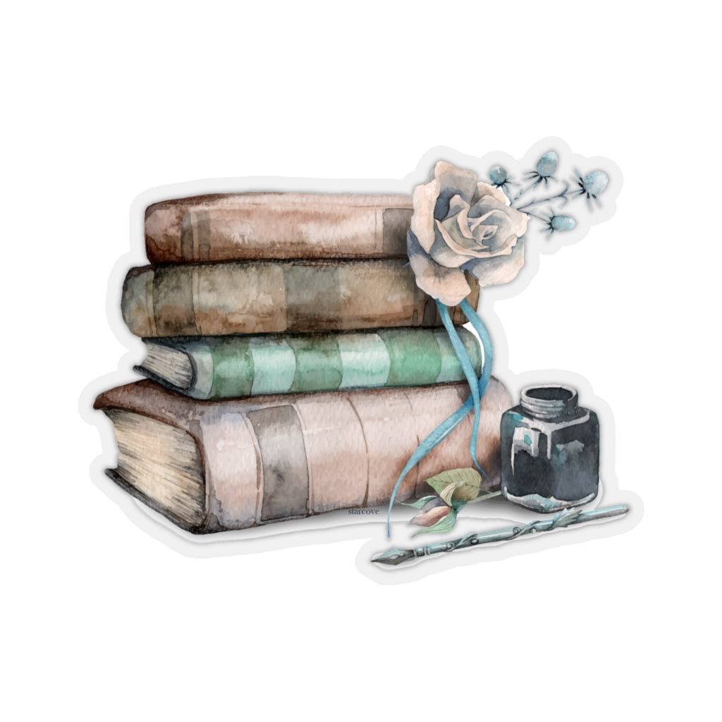 Vintage Books Sticker - Reading Library Retro Decal for Laptop, Water Bottle, Car, and Wall
