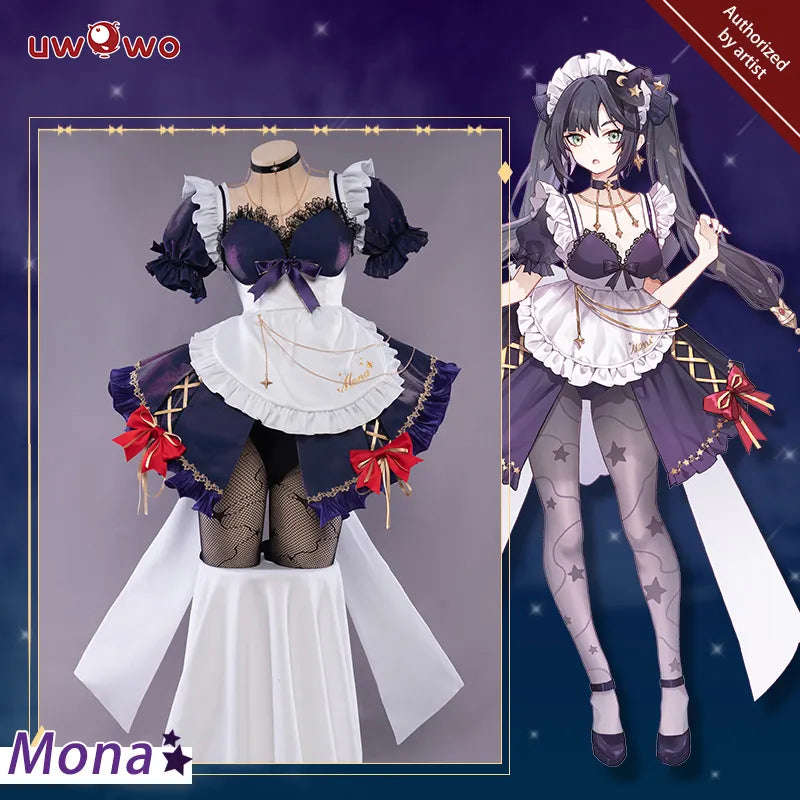 UWOWO Mona Cosplay Maid Costume - Genshin Impact Fanart Exclusive for Girls and Kids