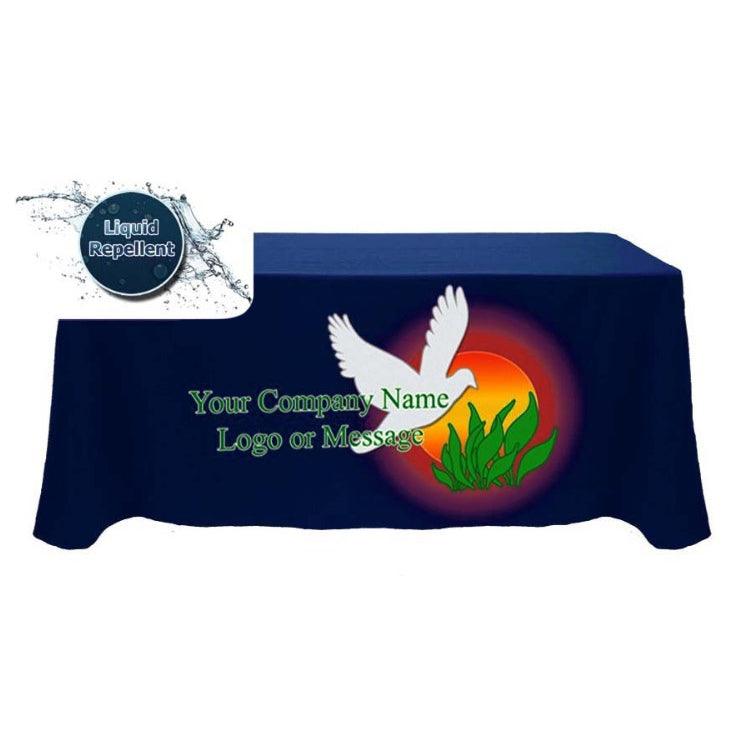5 Custom Printed Liquid Repellent Table Throw - Front Panel Print