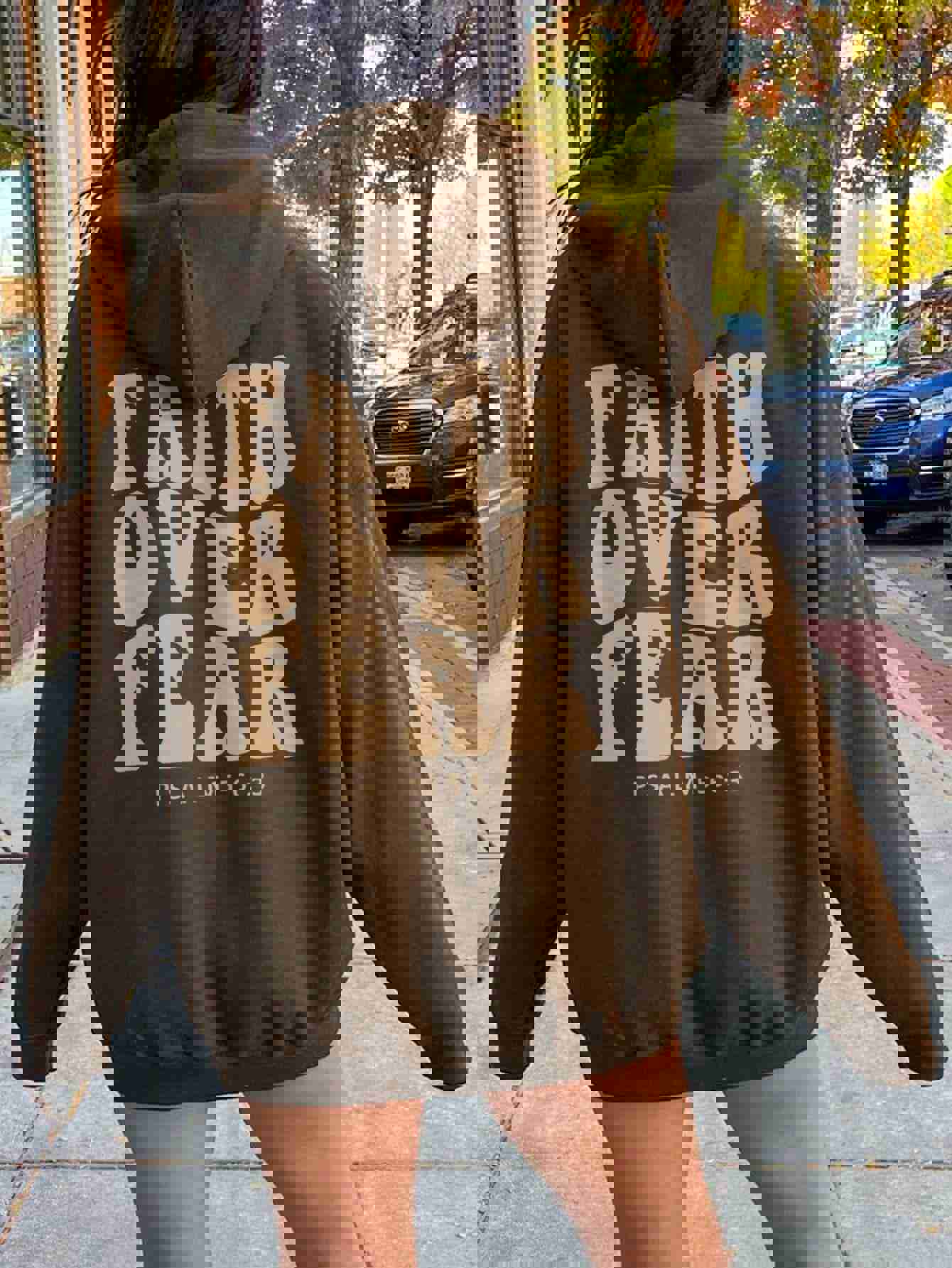 FAITH OVER FEAR Dropped Shoulder Hoodie