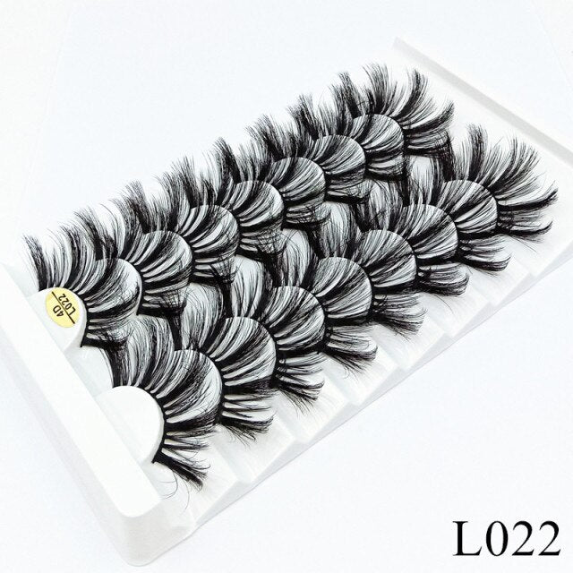 7/8/10 Pairs 3D Mink Lashes - 25mm Dramatic Volume Natural Long Silk Eyelashes