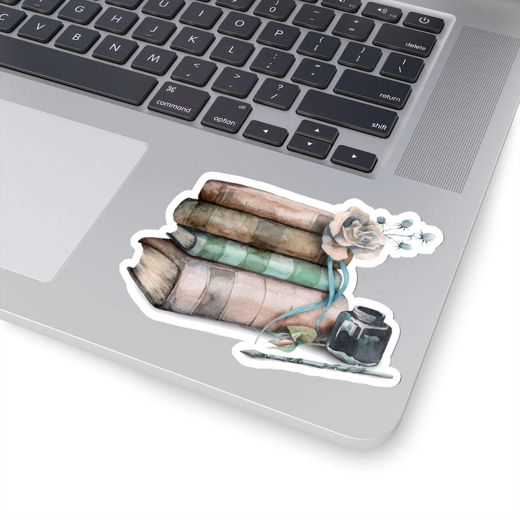 Vintage Books Sticker - Reading Library Retro Decal for Laptop, Water Bottle, Car, and Wall