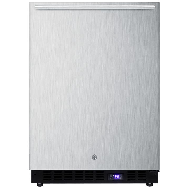 Summit 24-Inch 4.72 Cu. Ft. Outdoor Rated Compact Freezer With Ice Maker - Stainless Steel