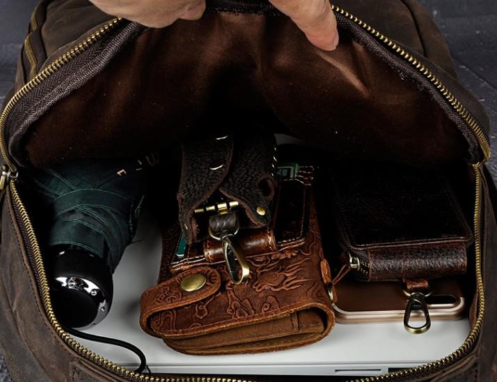 Cool Vintage Leather Men's Backpack - Durable Travel & School Satchel