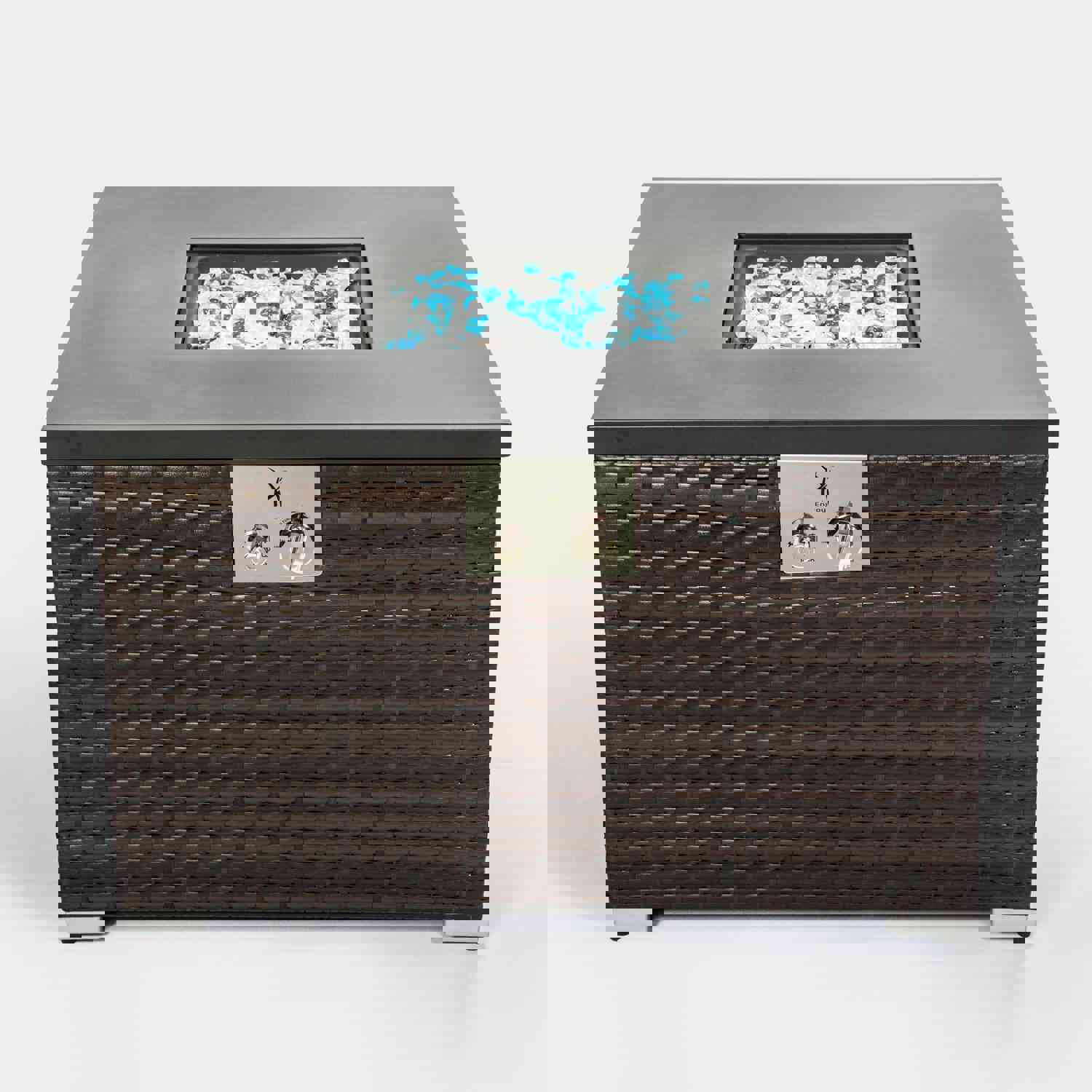 32inch Outdoor Propane Gas Fire Pit Table with Glass Rocks