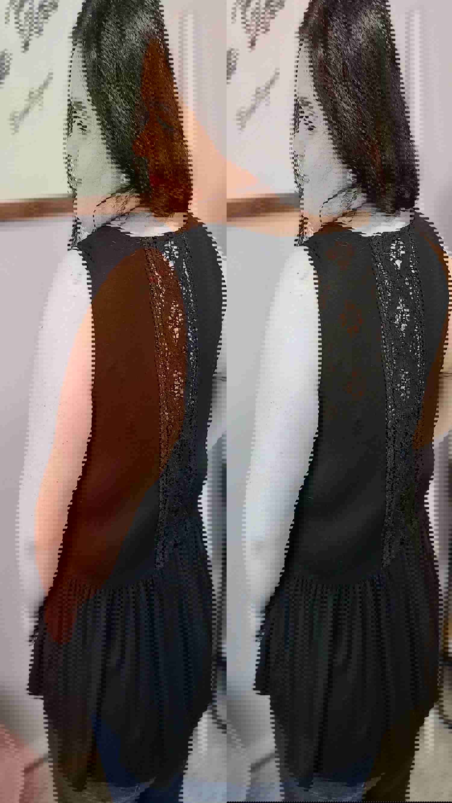 Cadence Ruffled Tank - Black *FINAL SALE