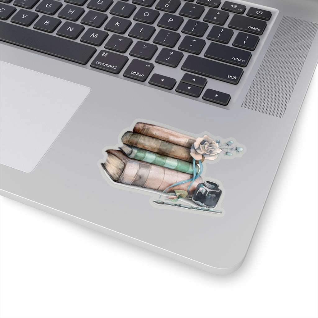 Vintage Books Sticker - Reading Library Retro Decal for Laptop, Water Bottle, Car, and Wall