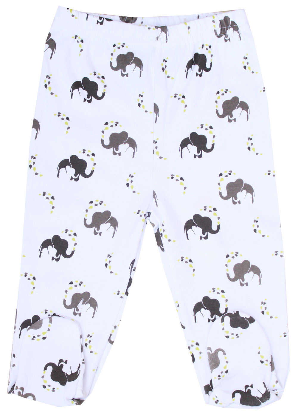 GOTS Certified Organic Cotton Footed Baby Pants (Elephant)