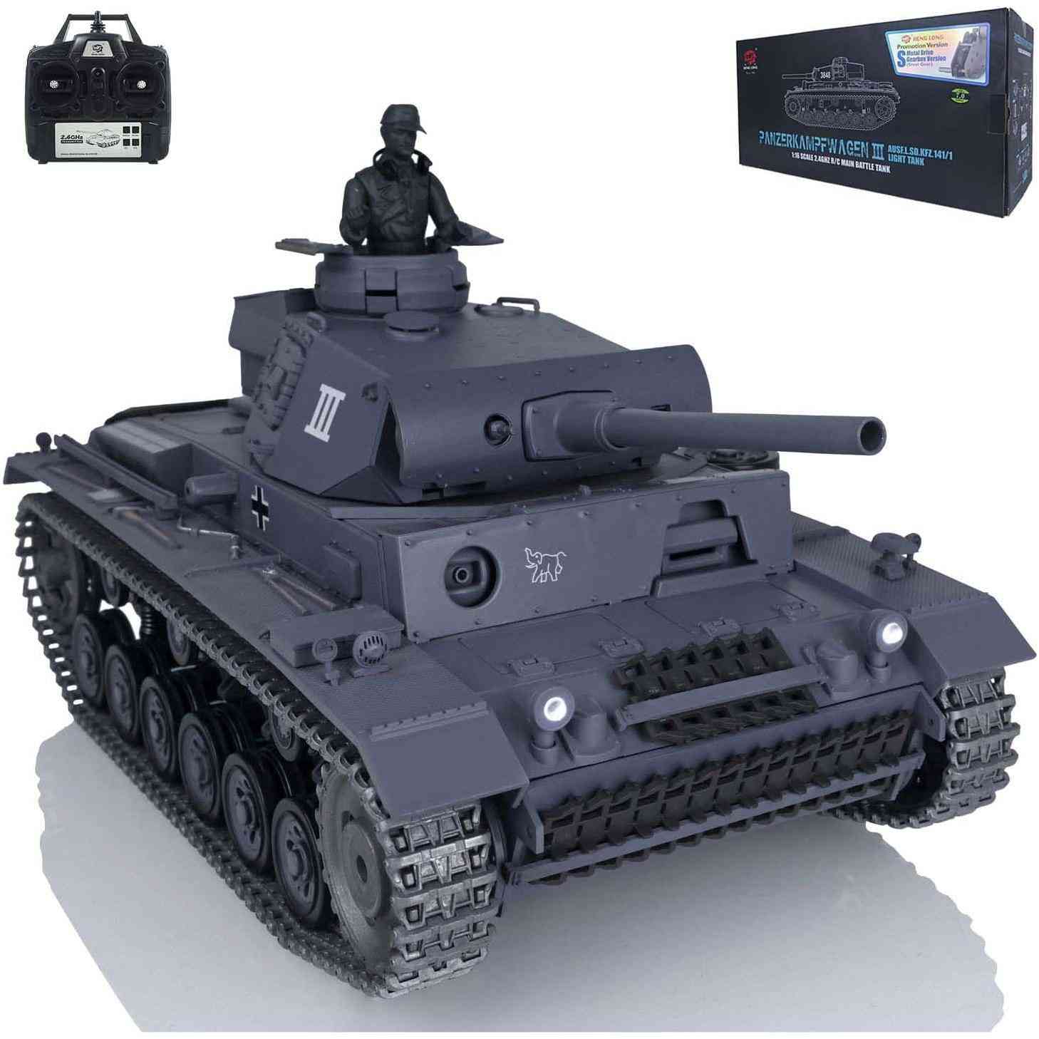 Heng Long Panzer III Ausf L Professional Edition RC Tank with 7.0 Electronics (BB/IR)