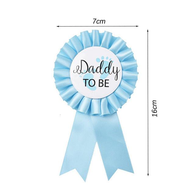 Baby Shower Decoration Birthday Strap Blue/Pink Badge Strap Set for Gender Reveal and 1st Birthday Party