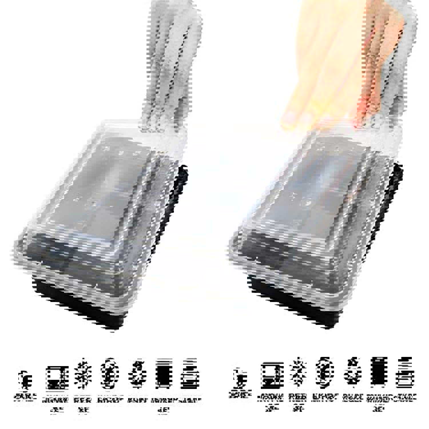 [30 Pack] Becozier Meal Prep Containers - Stackable Bento Lunch Box with Lids, FDA Approved, Freezer & Microwave Safe