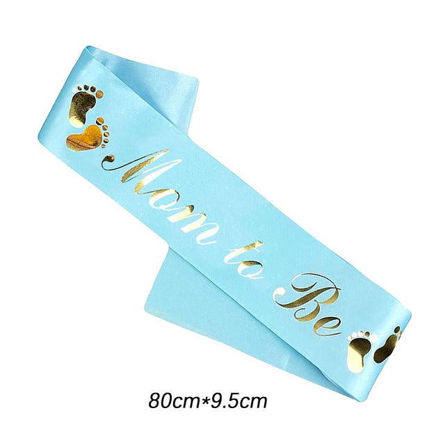 Baby Shower Decoration Birthday Strap Blue/Pink Badge Strap Set for Gender Reveal and 1st Birthday Party