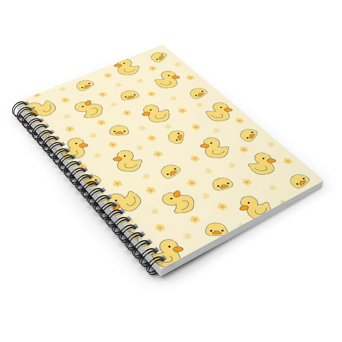 Cute Duck Spiral Notebook - Yellow Animal Pattern Design Journal for Work & Travel