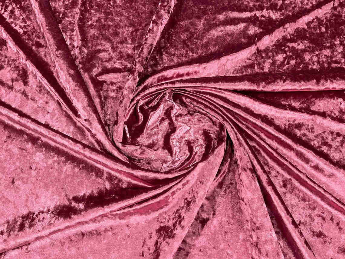 Crushed Stretch Velvet Fabric - Mauve - 60 Inch Wide for Sewing, Apparel, and Craft Projects
