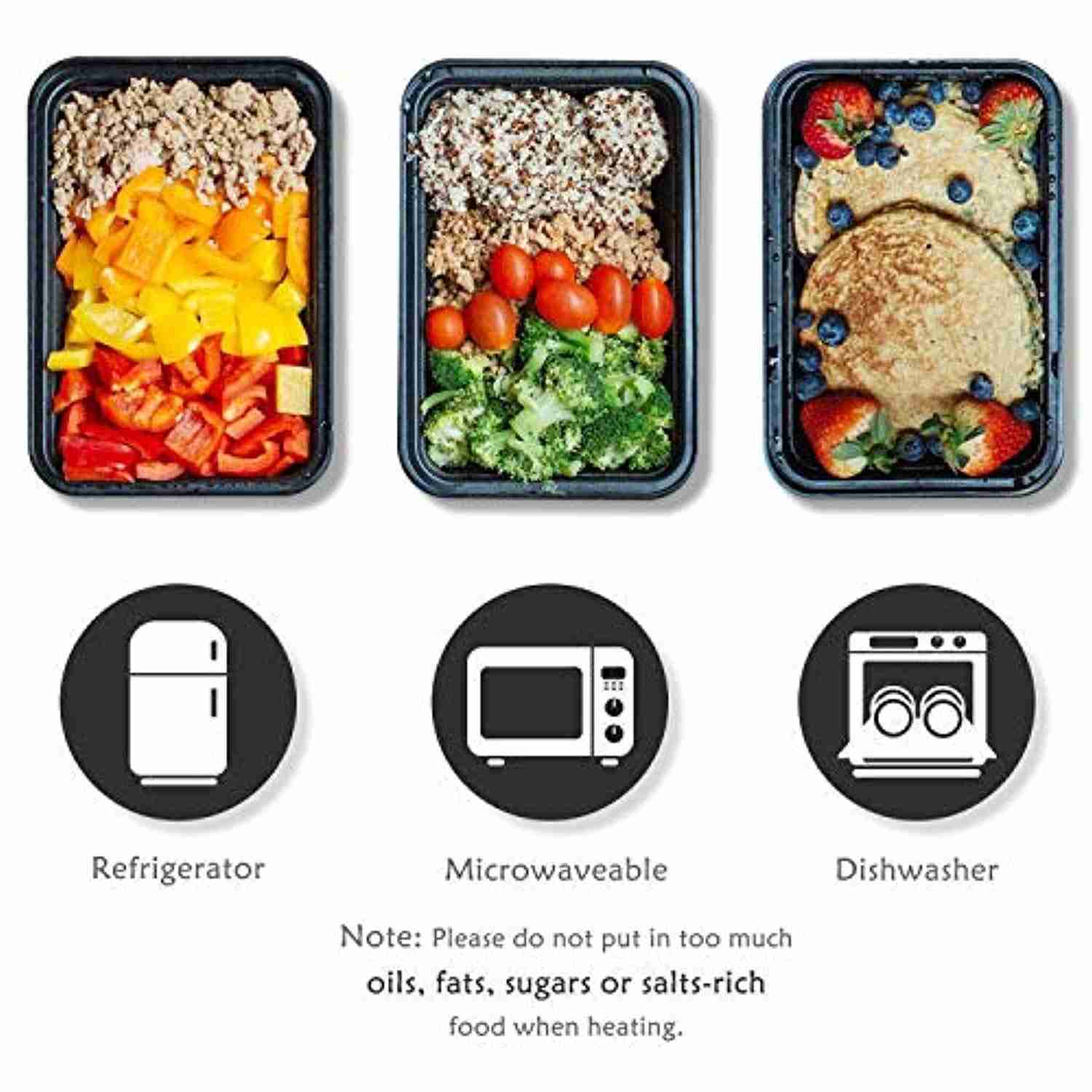[30 Pack] Becozier Meal Prep Containers - Stackable Bento Lunch Box with Lids, FDA Approved, Freezer & Microwave Safe
