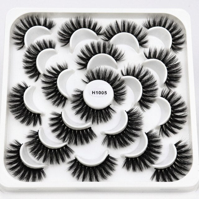 7/8/10 Pairs 3D Mink Lashes - 25mm Dramatic Volume Natural Long Silk Eyelashes