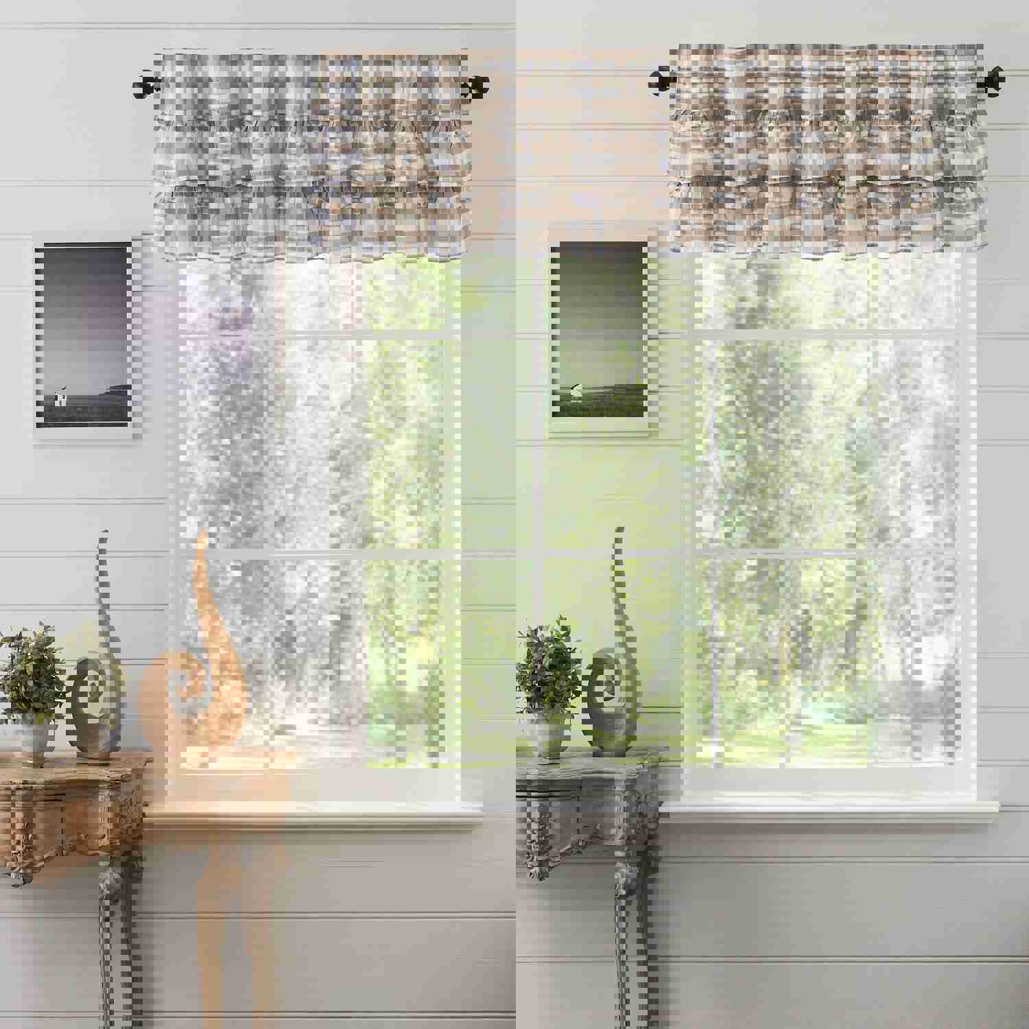 Annie Buffalo Portabella Check Ruffled Valance 16x72
