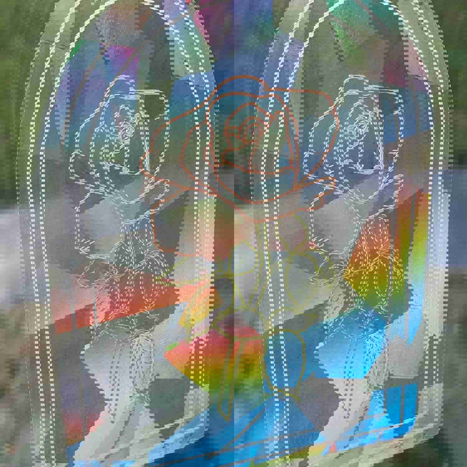 Garden Rose Suncatcher Sticker