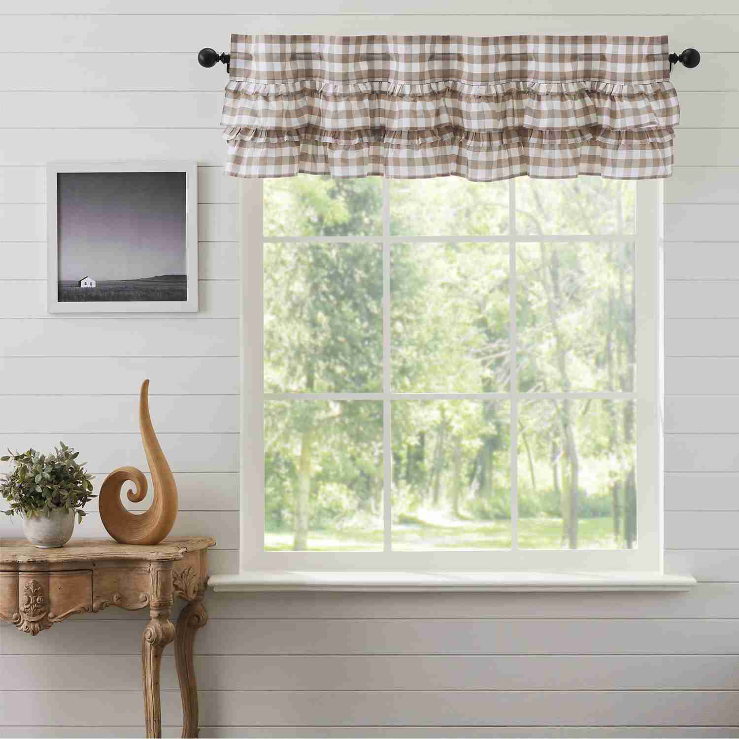Annie Buffalo Portabella Check Ruffled Valance 16x60