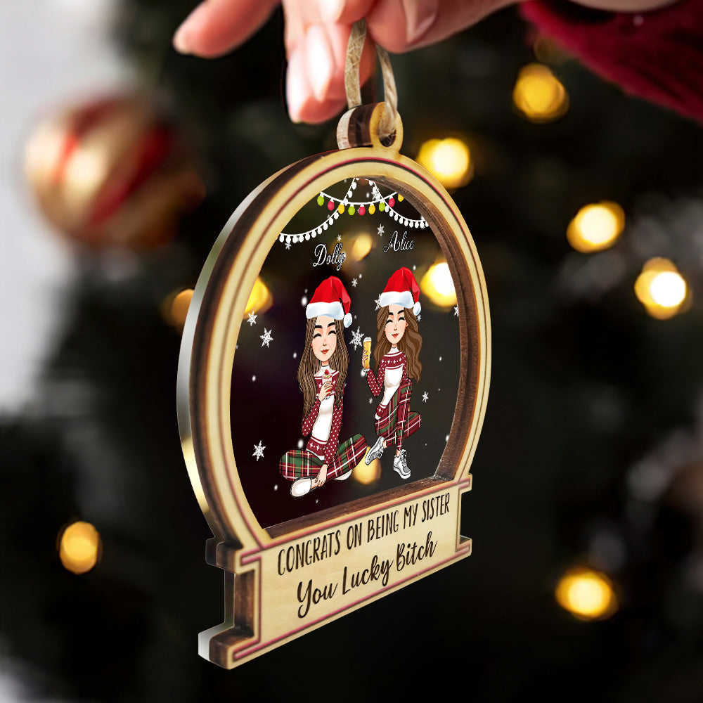 Personalized Christmas Tree Ornaments with Hairstyle, Clothes, Name, and Drink Designs