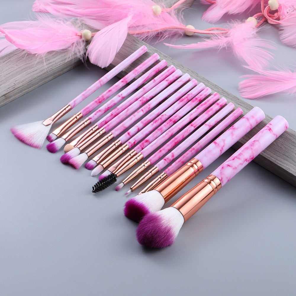 KOSMETYKI 15Pcs Makeup Brushes Set for Foundation, Blush, Eyeshadow & More