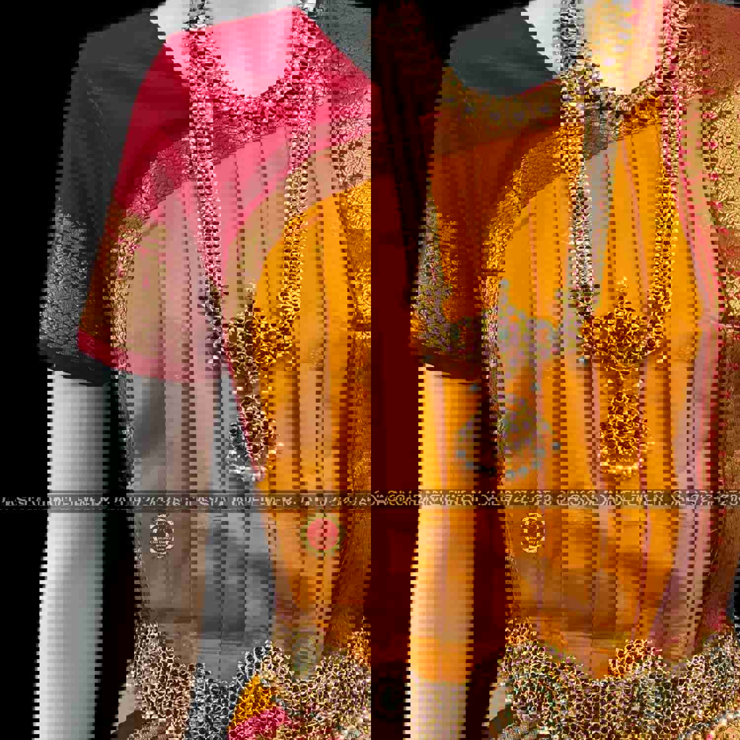 ORANGE YELLOW RED 36 Inch Pant Length Kuchipudi Indian Dance Costume | Art Silk Dharmavaram Benaras Kanchi