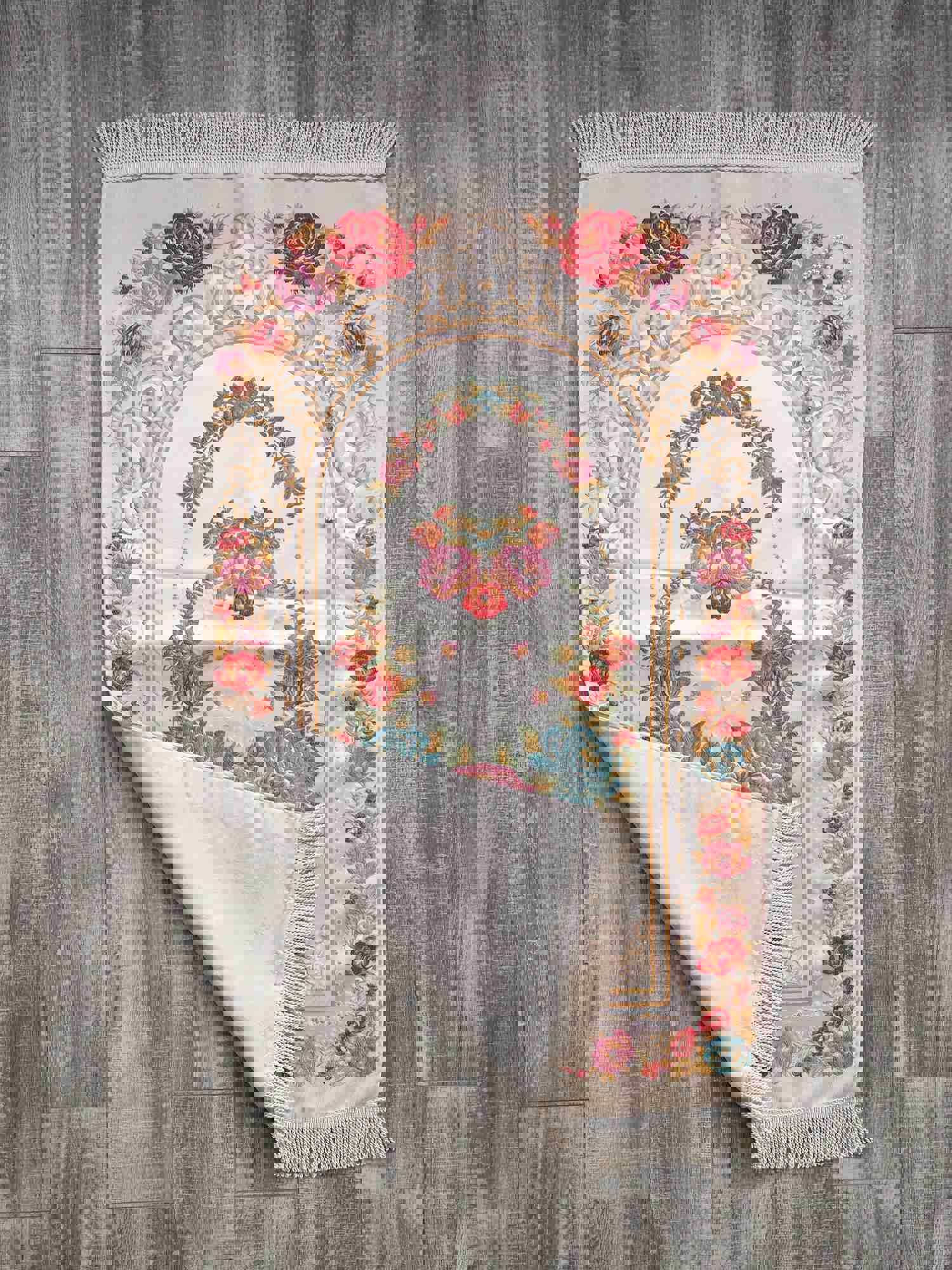 Lux Red Roses Prayer Mat | Premium Islamic Prayer Rug with Tasbih | Wedding & Special Occasion Gift