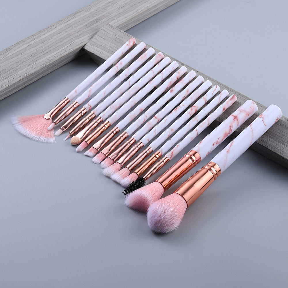KOSMETYKI 15Pcs Makeup Brushes Set for Foundation, Blush, Eyeshadow & More