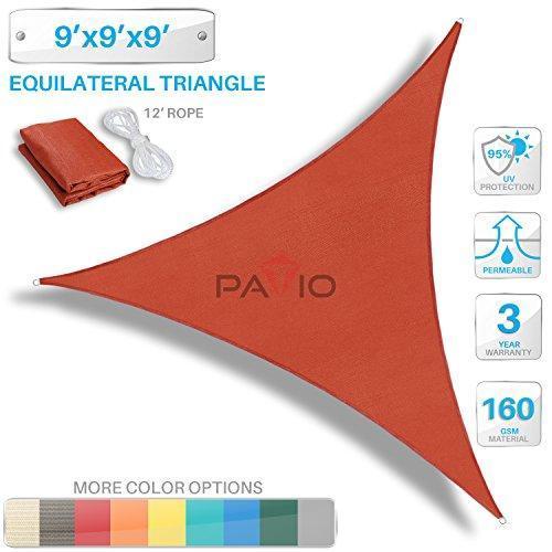 Patio Paradise 20 x 20 x 20 Beige Sun Shade Sail Triangle Canopy